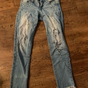 Flying monkey destroyed denim 25 inch jeans